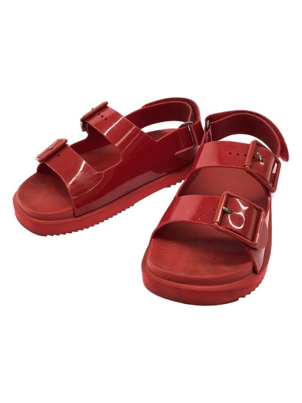 Gucci Mini Double Velcro Rubber Sandals Red